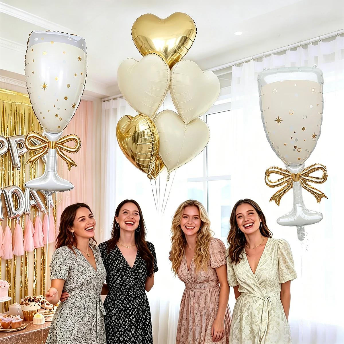 9pcs Champagne Wine Glass Them - огляд і ціна Balloon Pump Hand