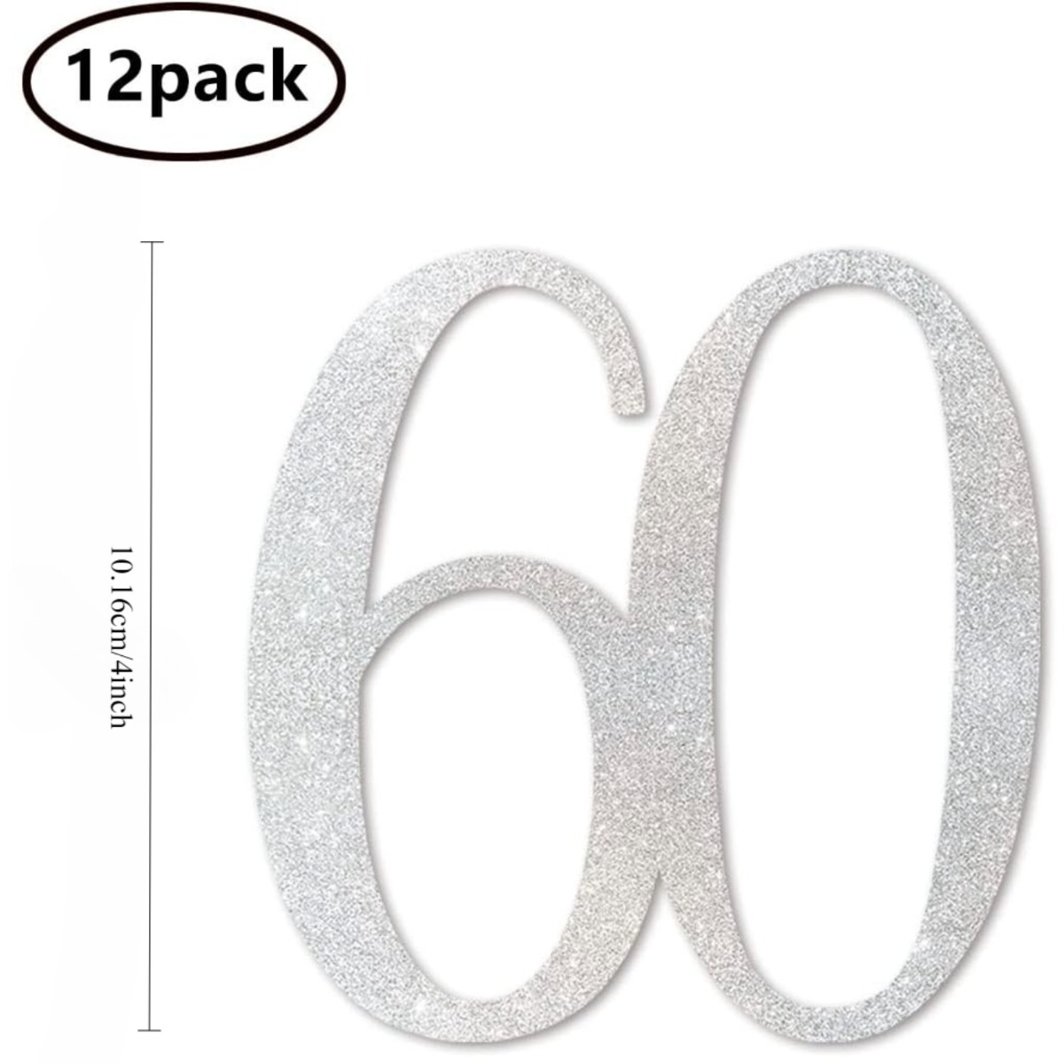 Set of 12 Silver Glitter Stick - огляд і ціна Centerpiece Stick