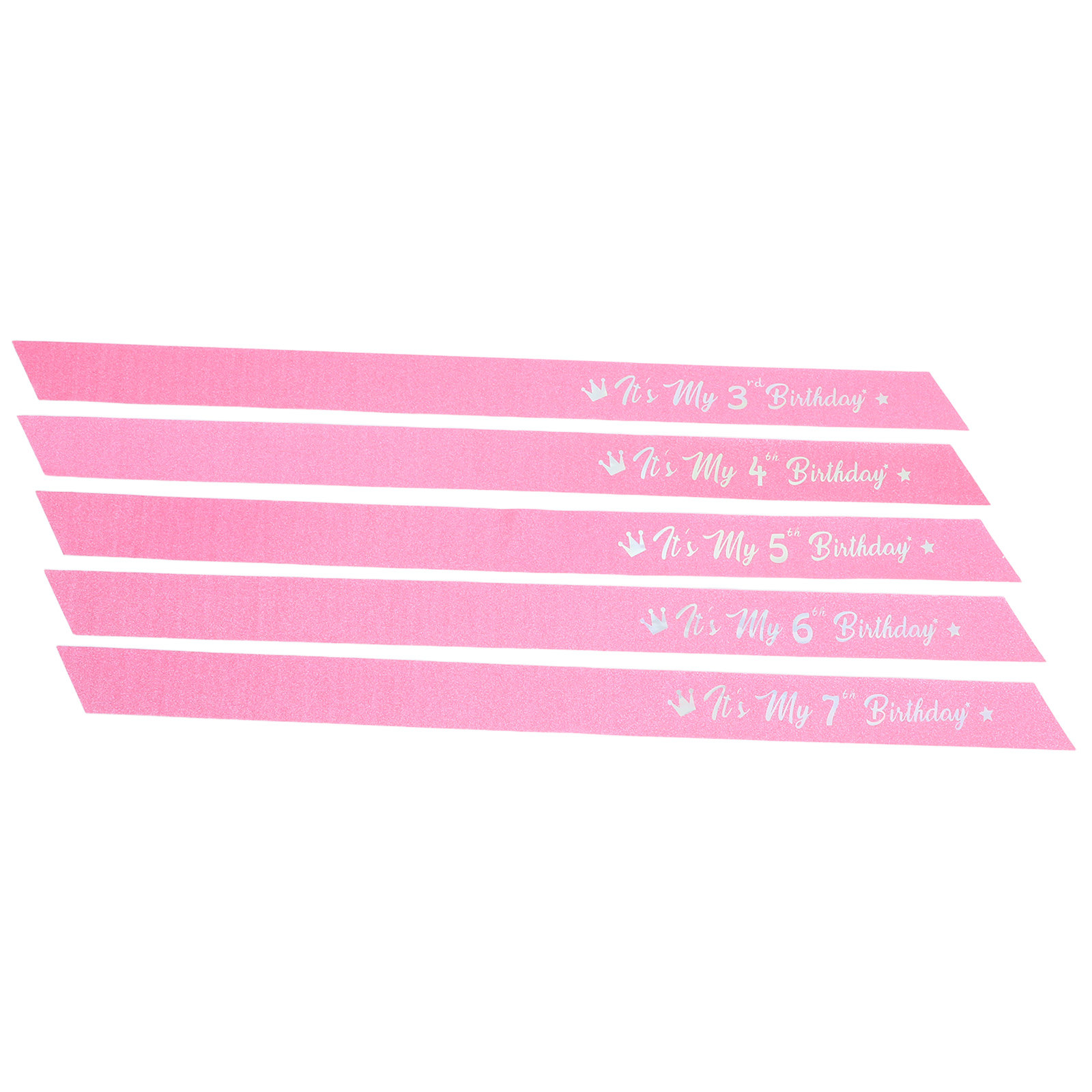 Pink Glitter Birthday Sash 5 P - огляд і ціна Birthday Sash Glitter