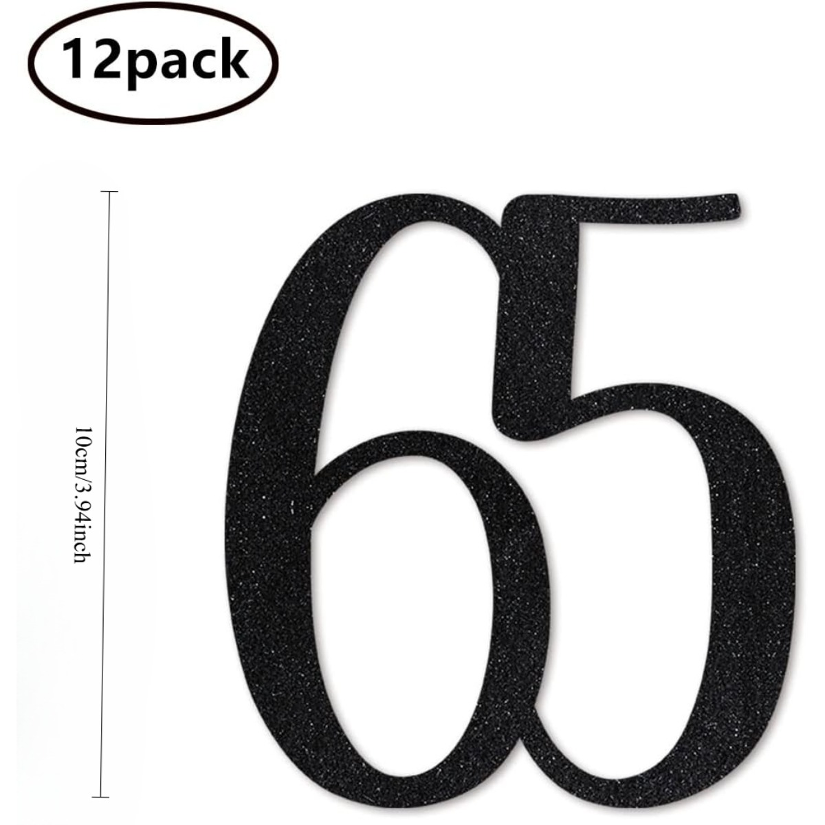 Black Glitter 65th Birthday Ce - огляд і ціна Centerpiece Stick