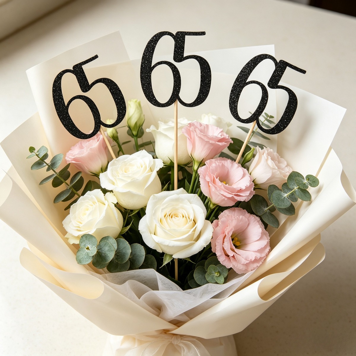 Black Glitter 65th Birthday Ce - огляд і ціна Centerpiece Stick