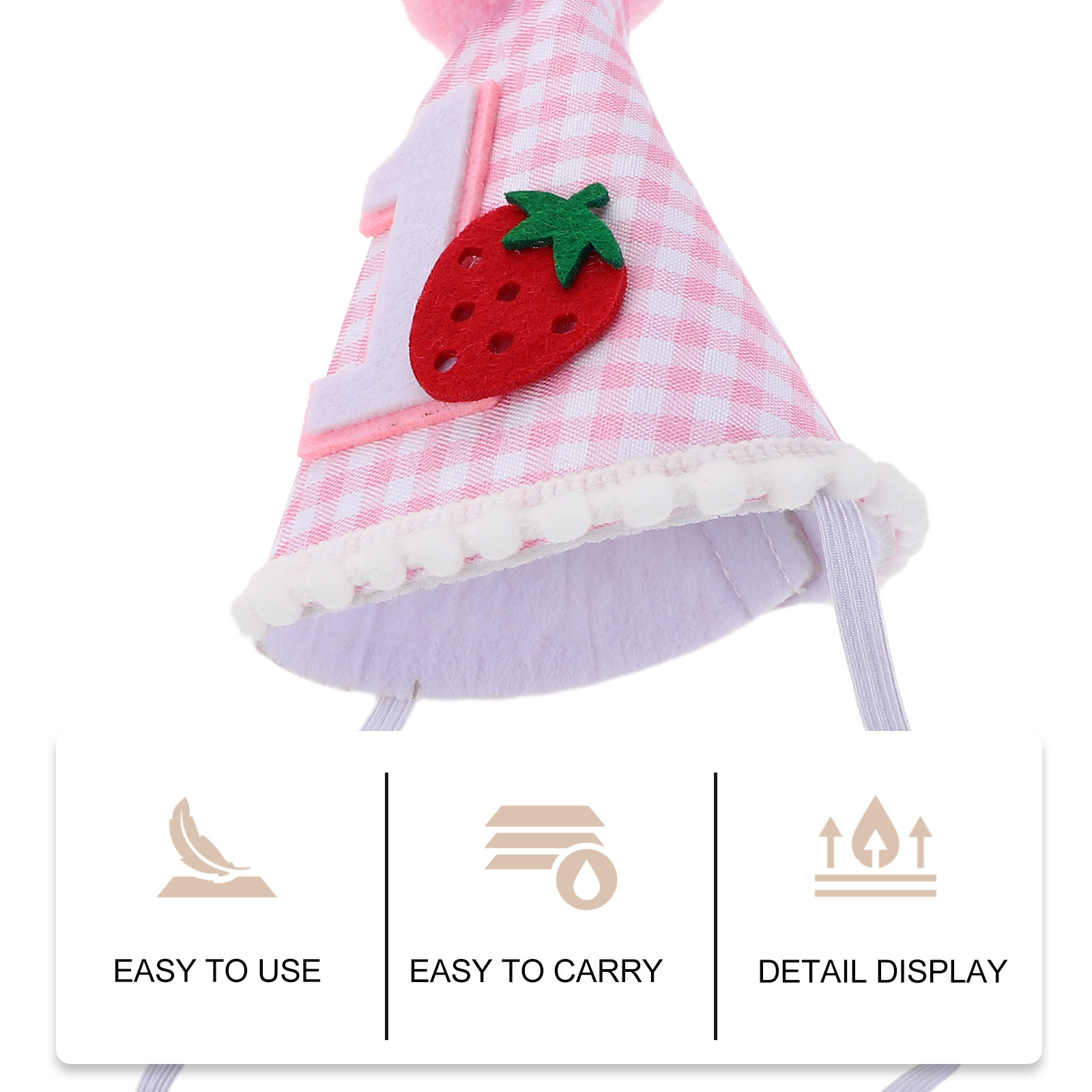 Strawberry Cone Birthday Hat P - огляд і ціна Party Hat Cone