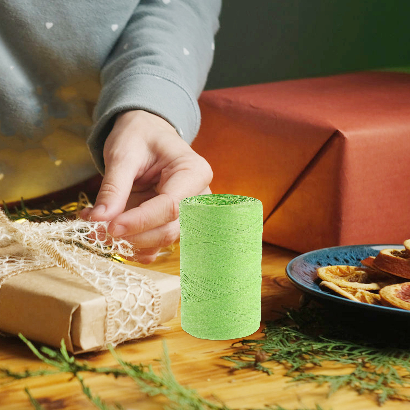 Flat Raffia Paper String Color - огляд і ціна Papercraft Supply Ribbon