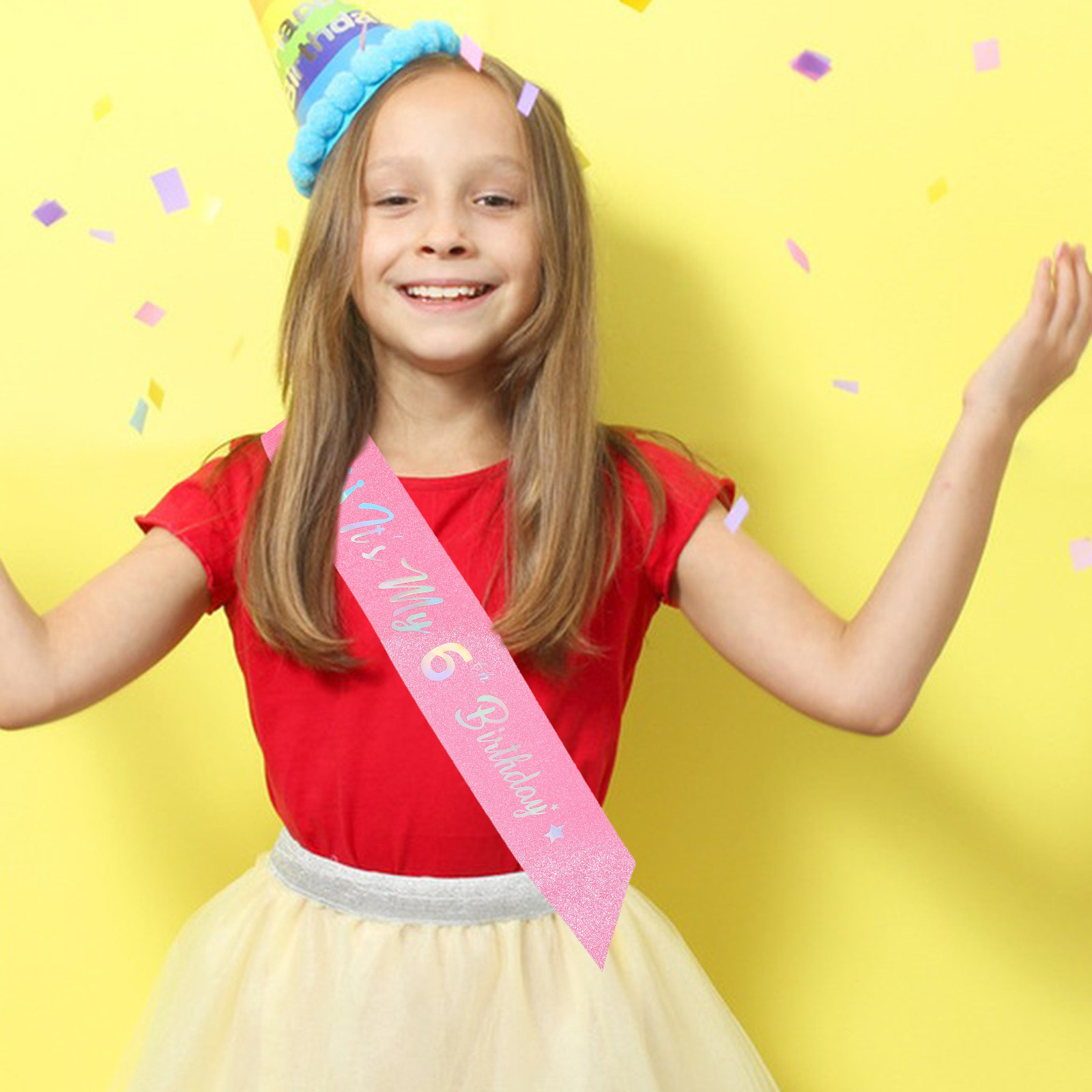 5Pcs Pink Glitter Happy Birthd - огляд і ціна Birthday Sash Glitter