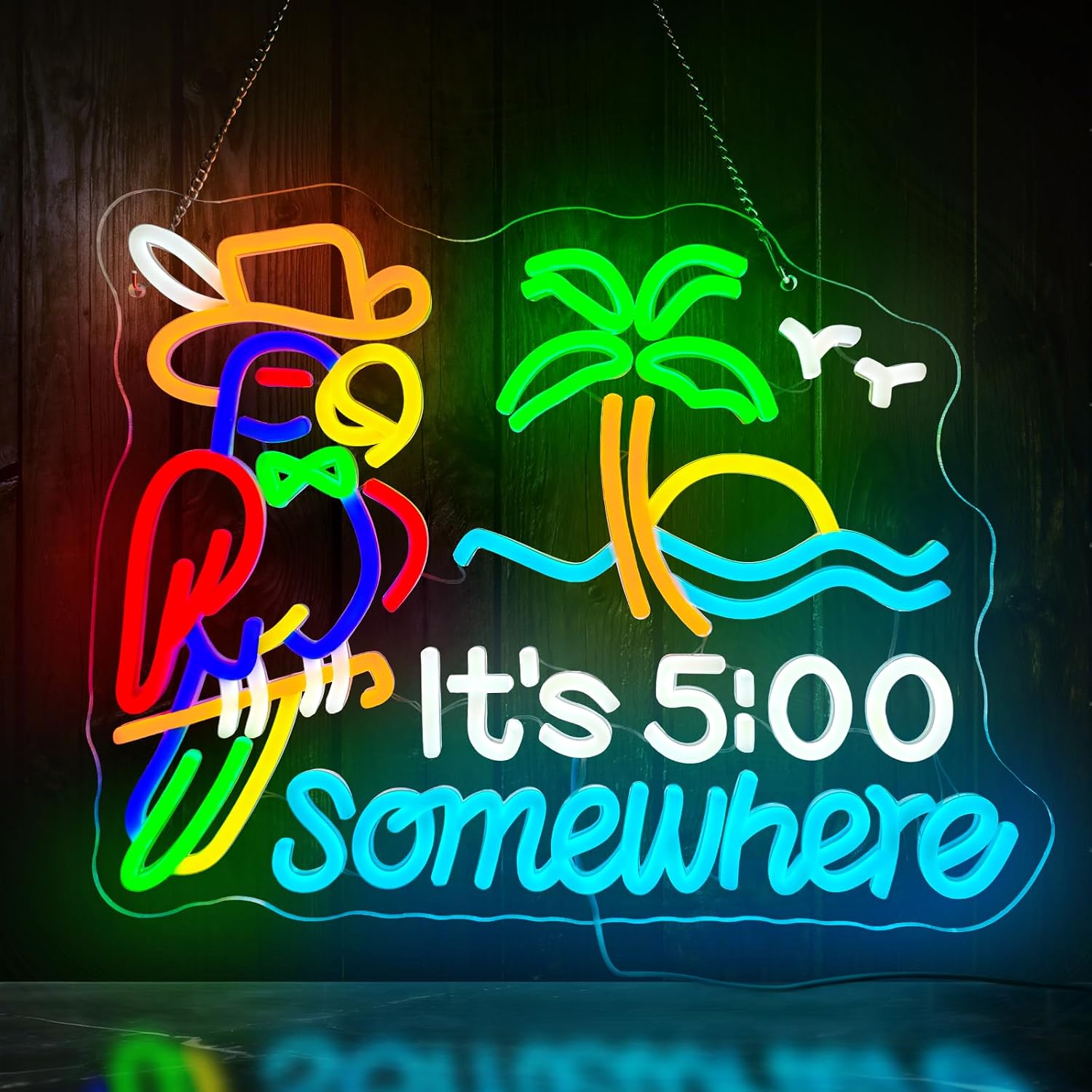 Tiki Bar Parrot Palm Tree Neon - огляд і ціна Neon Sign Party