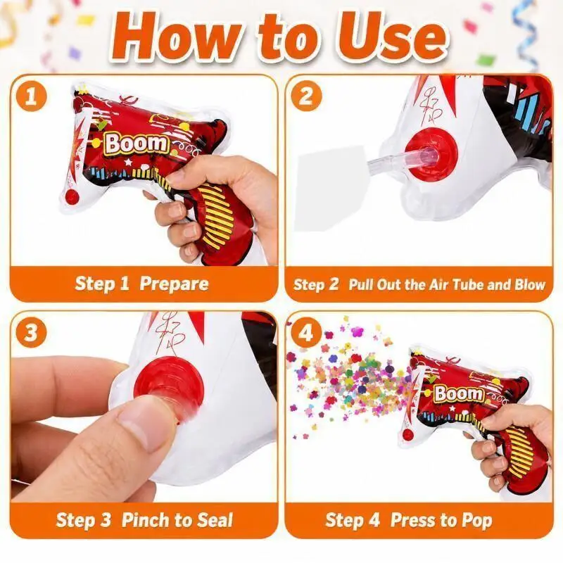 10Pcs Inflatable Confetti Cann - огляд і ціна Confetti Cannon Tube